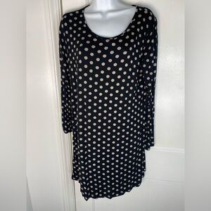 Polka Dot Black and Cream Comfy Midi Dress